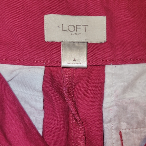 LOFT Pink High Waist Shorts Tailored Cotton Blend - Picture 4 of 6
